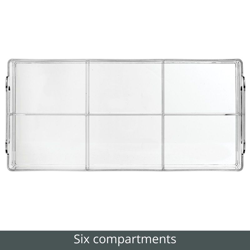 mDesign Compact Plastic Tea Storage Organizer Caddy Tote - 6 Sections - Clear, 4 of 9