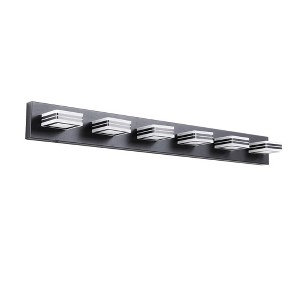 VYNXARIA Black Wall Lights, 40" Modern 6-Light Vanity Fixture for Sleek Bathroom and Mirror Illumination - 1 of 4