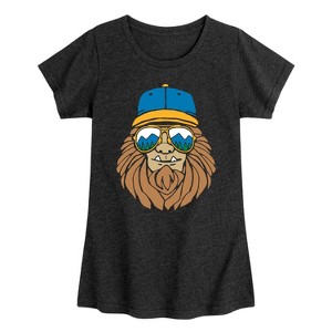 Girls' - Instant Message - Sasquatch Sunglasses Fitted Short Sleeve Graphic T-Shirt - 1 of 4