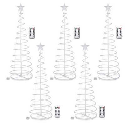 Yescom Twinkle 5Ft Spiral Christmas Tree for Indoor Outdoor Yard Decoration Cool White 5Pack Cold White