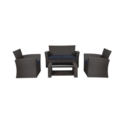 WestinTrends  4-Piece Modern Patio Conversation Sofa Set with Cushions