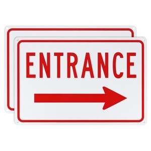 Unique Bargains Aluminum Reflective Rust-Free Waterproof Right Arrow Entrance Signs 2 Pcs - 1 of 4