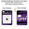 Big Dot of Happiness Purple Grad - Best is Yet to Come - Bingo Cards and Markers - Purple Graduation Party Shaped Bingo Game - Set of 18 - 3 of 4