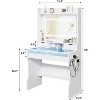 GAOMON Vanity Desk with Lights and Mirror, 3 Adjustable Power Outlet & Lighting Modes, Makeup Vanity with 4 Drawers, Small Vanity - 2 of 4