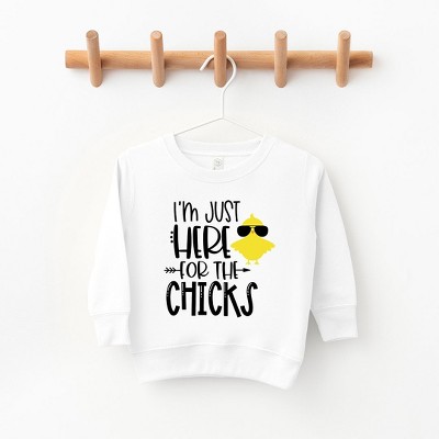 The Juniper Shop I'm Just Here For The Chicks Toddler Graphic Sweatshirt