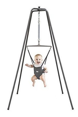 Jolly Jumper Baby Exerciser with Super Stand, More Durable Baby Bouncer for  Active Babies, Safe Baby Jumper, For Indoor and Outdoor Use Gray