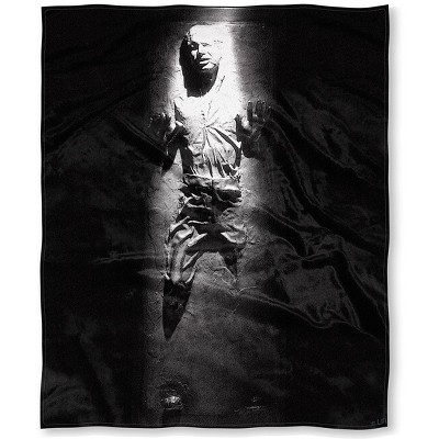 Star Wars Han Solo Frozen in Carbonite Silk Touch Throw Blanket 50" x 60" Soft Fleece Throw Blanket for Bed Couch Grey