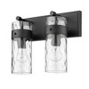 Fontaine 2-Bulb Glass Vanity Light - Dimmable, Damp Rated, Elegant Design for Bathroom - 3 of 4