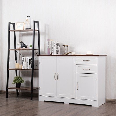 Costway Buffet Sideboard Kitchen Cupboard Storage Cabinet with  2 Drawers & 3 Doors, 2 of 12