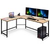 Costway L-Shaped Computer Desk Corner Workstation Study Gaming Table Home Office - image 3 of 4
