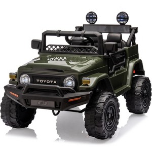Coucheta Licensed Toyota Truck Ride On Car for Kids, 12V Electric, Parent Remote Control, 3 Speeds, MP3 Player, LED Lights - 1 of 4
