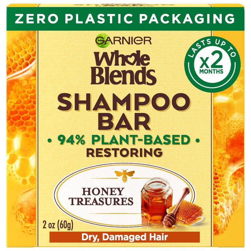 Garnier Whole Blends Honey Treasures Restoring Solid Shampoo Bar - 2oz, 1 of 9