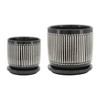 Okak Set of 2 Ceramic Planters with Polka Dot Design 5/6 Inch, White and Black for Indoor and Outdoor Use - 2 of 4