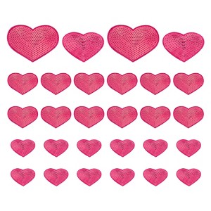 Unique Bargains Sequin Heart Iron on Patches Applique Patches - 1 of 4