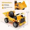 Costway Kids Ride-On Dump Truck with Wireless Connection Music LED Lights Soft Start Green/Yellow - 3 of 4