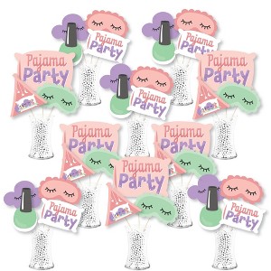 Big Dot of Happiness Pajama Slumber Party - Girls Sleepover Birthday Party Centerpiece Sticks - Showstopper Table Toppers - 35 Pieces - 1 of 4