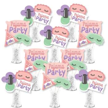  Up All Night Slumber Party Photo Booth Kit - Girls Themed Party  Decorations - Selfie Props with Sticks - 10pcs : Home & Kitchen