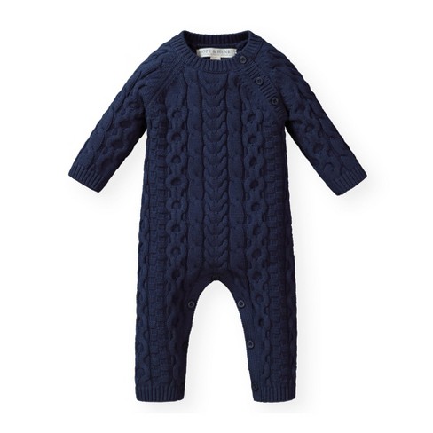milits Emuler skat Hope & Henry Baby Cable Knit Sweater Romper (navy, 6-12 Months) : Target