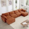 Modular Chenille Sectional Sofa with Under-Seat Storage Drawers and 2 Ottomans, U-Shaped Oversized 4-Seat Sofa for Living Room–The Pop Home - 3 of 4