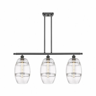 Vaz - 3 Light Stem Hung Island In Industrial Style-10.38 Inches Tall and 36 Inches Wide