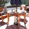 Sunnydaze Outdoor Meranti Wood with Teak Oil Finish Wooden Round Patio Family Dining Table - 42" - Brown - 4 of 4