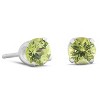 Pompeii3 Peridot Studs 14K White Gold 4mm 1/2ct - 2 of 4
