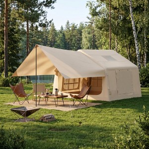 Large Inflatable Camping Tent for 6-8, Waterproof Glamping Tent