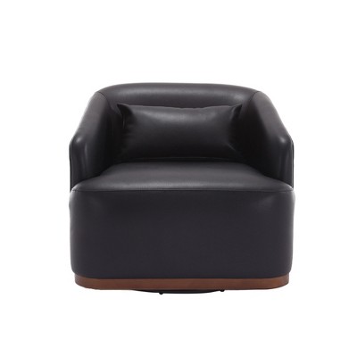 TIRAMISUBEST Black 360 Degree Swivel Barrel Chair - A Comfy Accent Sofa for Living Room,Hotel, Bedroom, Office & Lounge