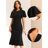 INSPIRE CHIC Women's Ruffle Sleeve Round Neck Cocktail Party Work Sheath Dress - image 2 of 4