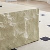 35.43" Fiberglass Square Coffee Table with Imitation Stone Top, Vintage Modern Center Table for Living Room, Office, Apartment - 3 of 4