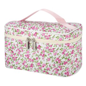 Unique Bargains Women's Floral Quilted Makeup Bag 1 Pc - 1 of 4