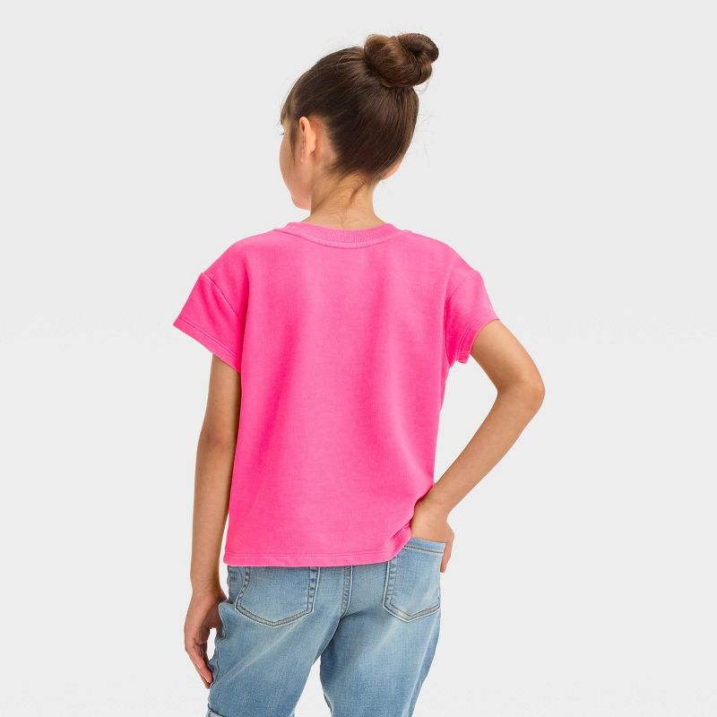 Girls&#39; Short Sleeve Icons French Terry Washed Top - Cat &#38; Jack&#8482;, 3 of 5