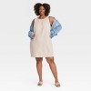 Women's Linen Woven Mini Shift Dress - Ava & Viv™ - 3 of 3