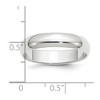 Black Bow Jewelry 2mm to 6mm Platinum Polished Half Round Standard Fit Band - 4 of 4