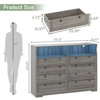 Homhougo Dresser for Bedroom Deep Drawers, 55 Inch Tall Bedroom Dressers, Large Modern 8 Drawers Dressers and Tv Stand Antique Light Color - 2 of 4