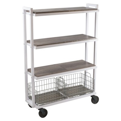 Cart System with wheels 4 Tier White - Atlantic