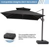 Crestlive Products 10.5FT Square Double Top Patio Offset Cantilever Umbrella With Base Set UV30+ Outdoor 360° Rotation 6 Heights Adjustable - 4 of 4