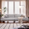 ATJafurn 116'' Oversized Corduroy Sofa With Armless And Removable Pillows, Modern Extra Long Upholstered Couch For Living Room And Office, Grey - 3 of 4