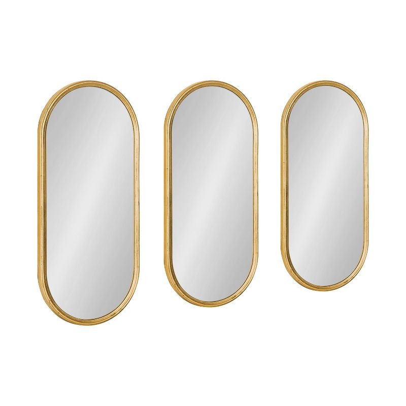 (Set of 3) 10&#34; x 22&#34; Caskill Capsule Framed Wall Mirror Set Gold - Kate &#38; Laurel All Things Decor, 1 of 9