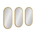 (Set of 3) 10" x 22" Caskill Capsule Framed Wall Mirror Set Gold - Kate & Laurel All Things Decor