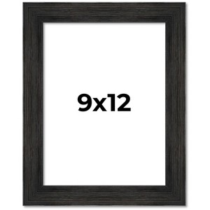 PosterPalooza | 9x12 Wide Barnwood Picture Frame, UV Acrylic, 6 Finishes - Grey, Brown, White, and Black - 1 of 4