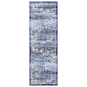 Washable Vintage Printed Rug Non Slip Low Pile Rug Retro Throw Floor Cover Foldable Indoor Carpet for Living Room Bedroom - 1 of 4