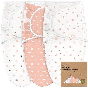 3pk Soothe Baby Swaddle 0-6 Months, Organic Baby Swaddle Sleep Sacks, Newborn, Infant Swaddle Sack - 1 of 4