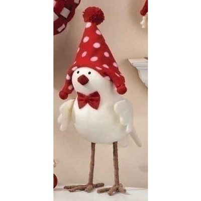 Roman 14.25" Red and White Santa Messenger Bird Christmas Tabletop Figurine