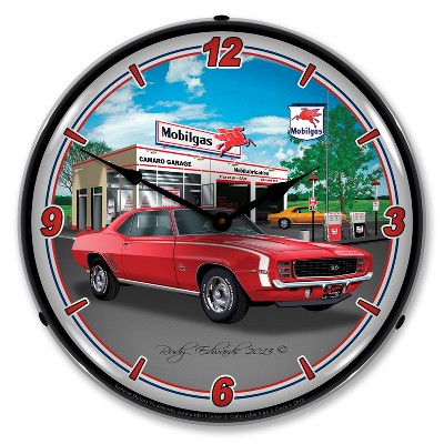 Collectable Sign & Clock | 1969 RS SS Camaro Mobil LED Wall Clock Retro/Vintage, Lighted