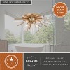 VAXCEL Aria 22.5-in Natural Brass 4 Light Mid Century Modern Sputnik Flush Mount Ceiling Fixture with Glass Accents - 4 of 4