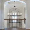 BAOURE 12-Light Black Wagon Wheel Chandelier with Glass Shade, 43.3-Inch Round Farmhouse Pendant Light Fixture for Dining Rooms, Foyers & Entryways - 4 of 4