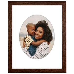 Americanflat Picture Frame with Oval Mat Insert and Shatter-Resistant Glass - Signature Collection - Photo Frame for Wall Display - 1 of 4