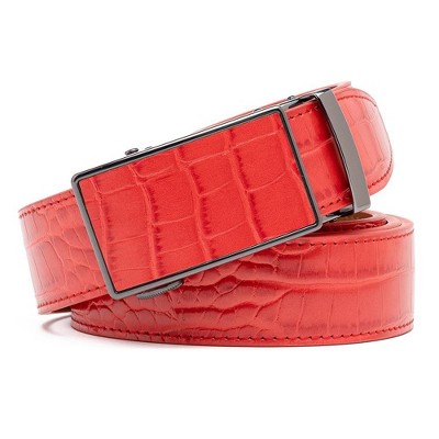 Braveman | Men's Genuine Leather Crocodile Design Dress Belt with Automatic Buckle