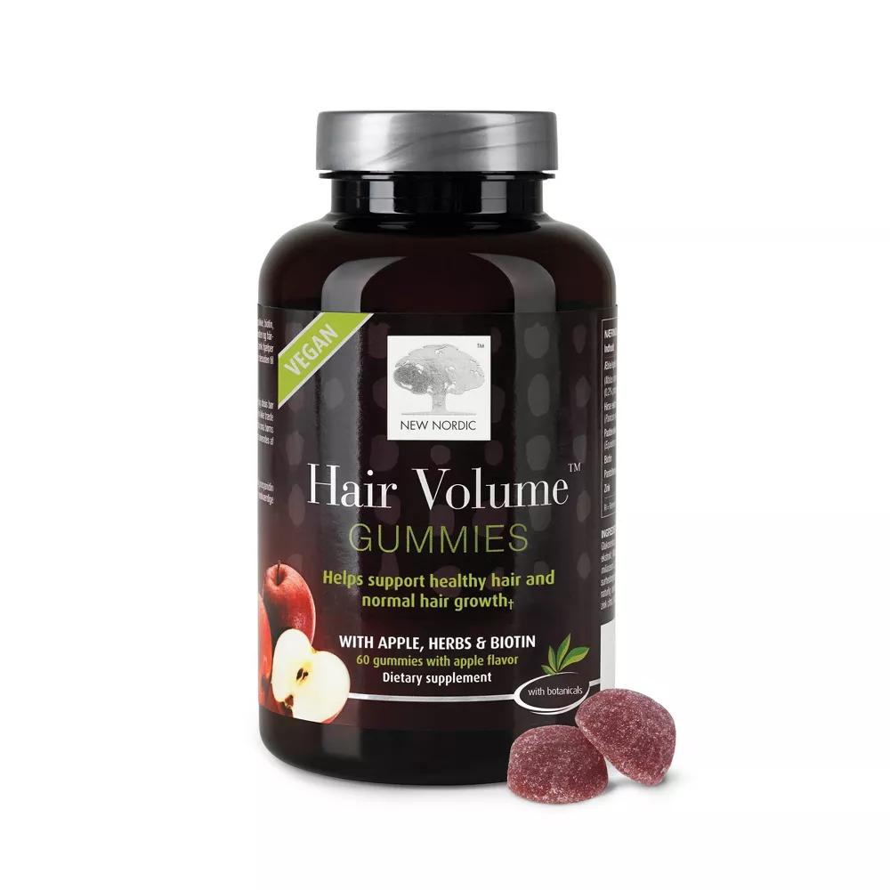 New Nordic Hair Volume Vegan Gummies with Biotin - 60ct - biotin supplement options